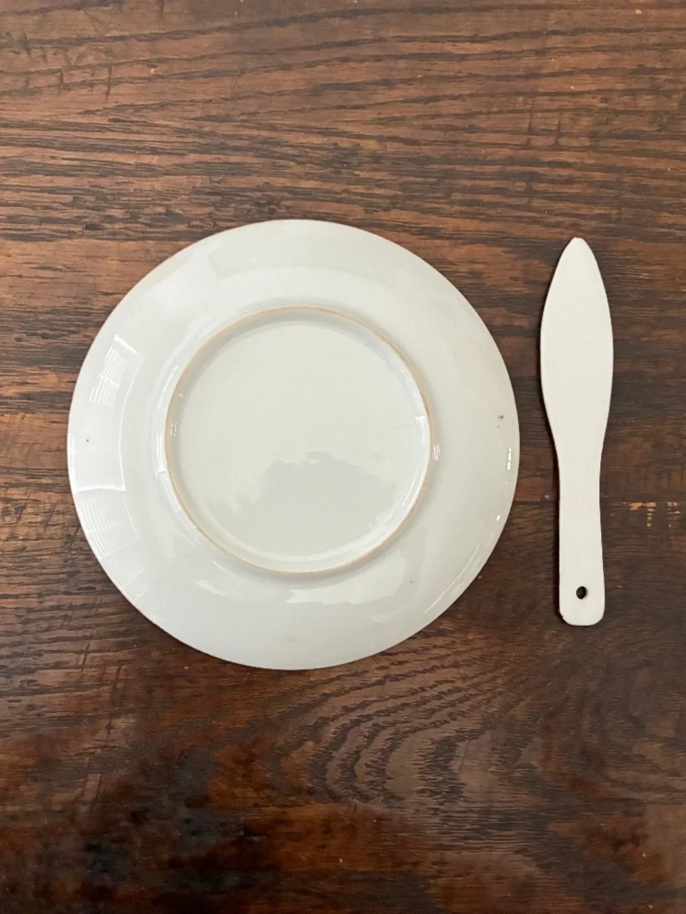 Hand Painted Butter or Cheese Plate Signed